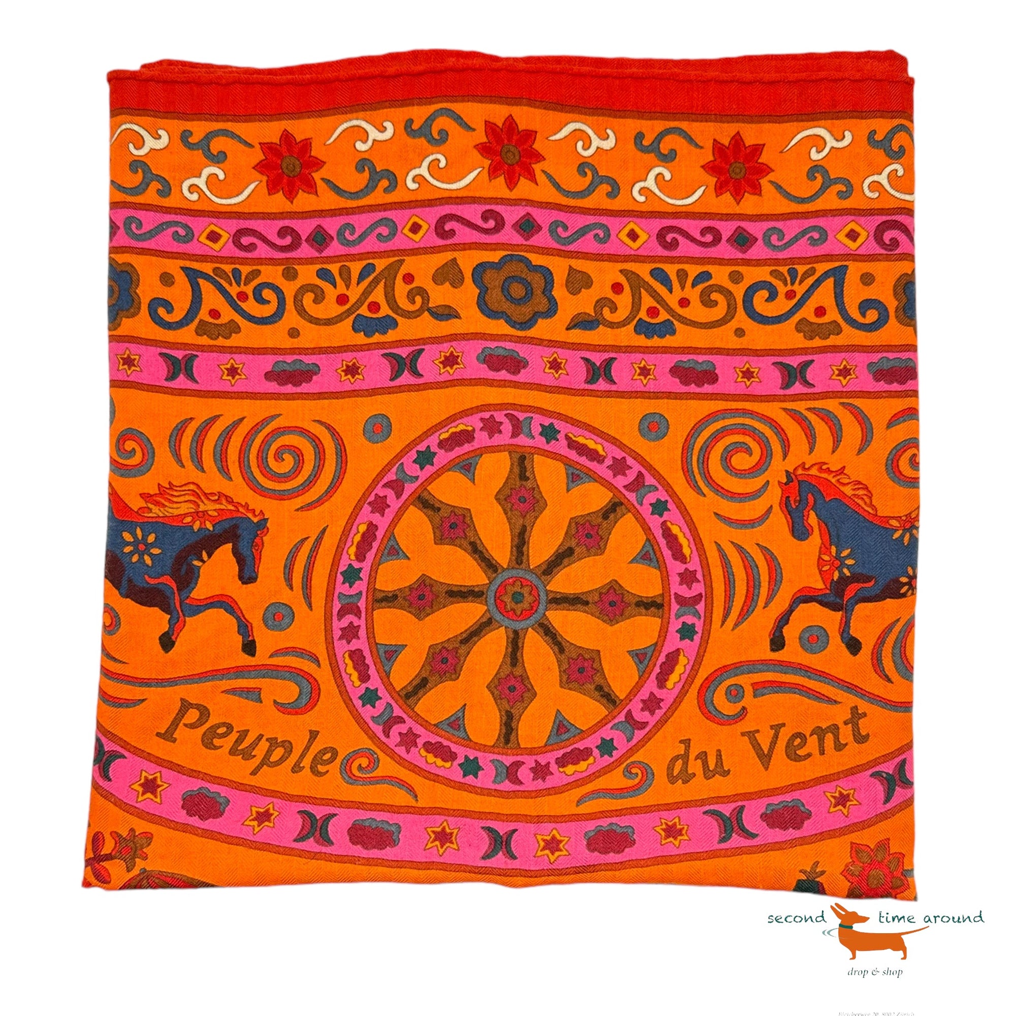 Hermes Scarf Cashmere Silk Peuple du Vent