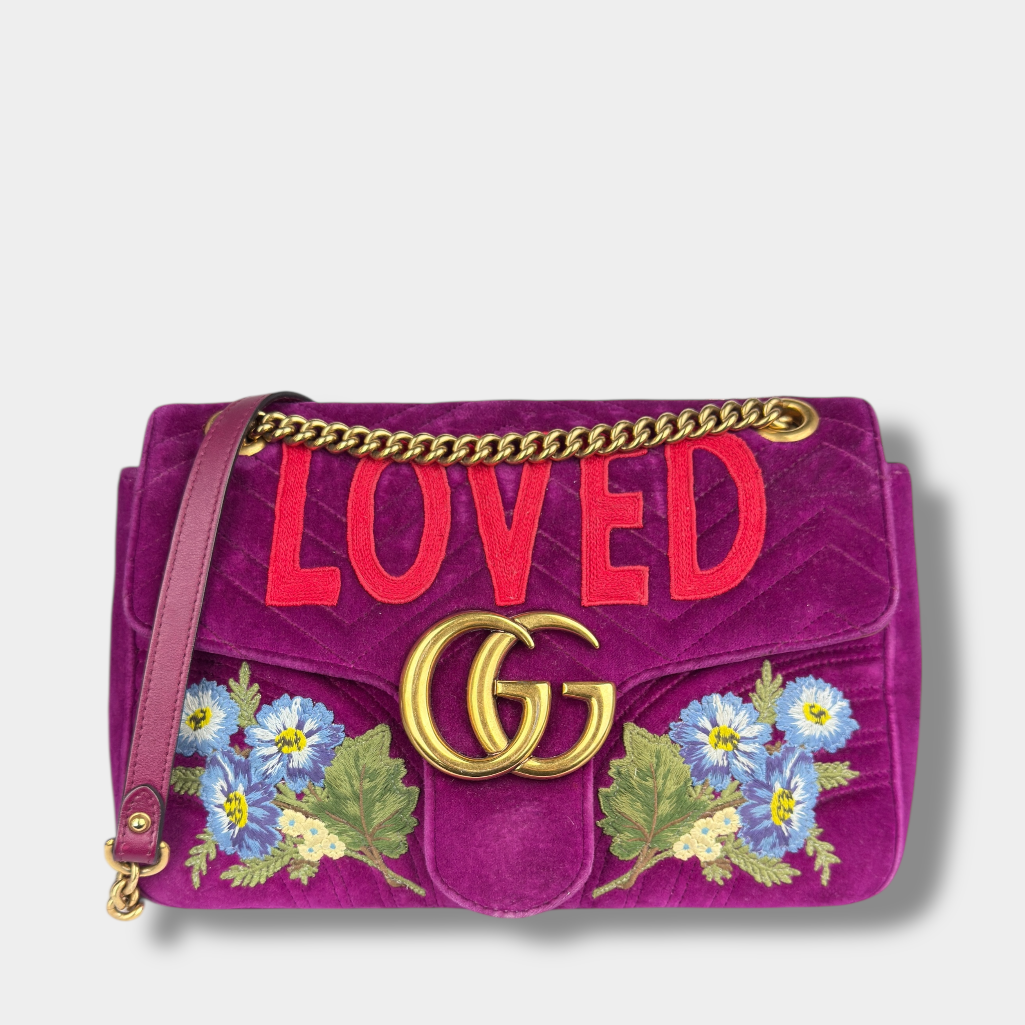 Gucci GG Marmont Velvet Loved Shoulder Bag