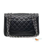 Chanel Classic Single Flap Jumbo Black Caviar Silver