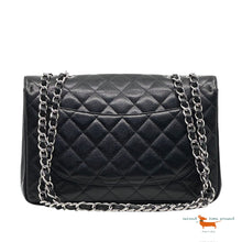 Chanel Classic Single Flap Jumbo Black Caviar Silver