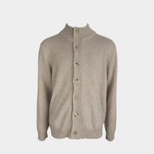 Brioni Cashmere Cardigan with Leather Trim