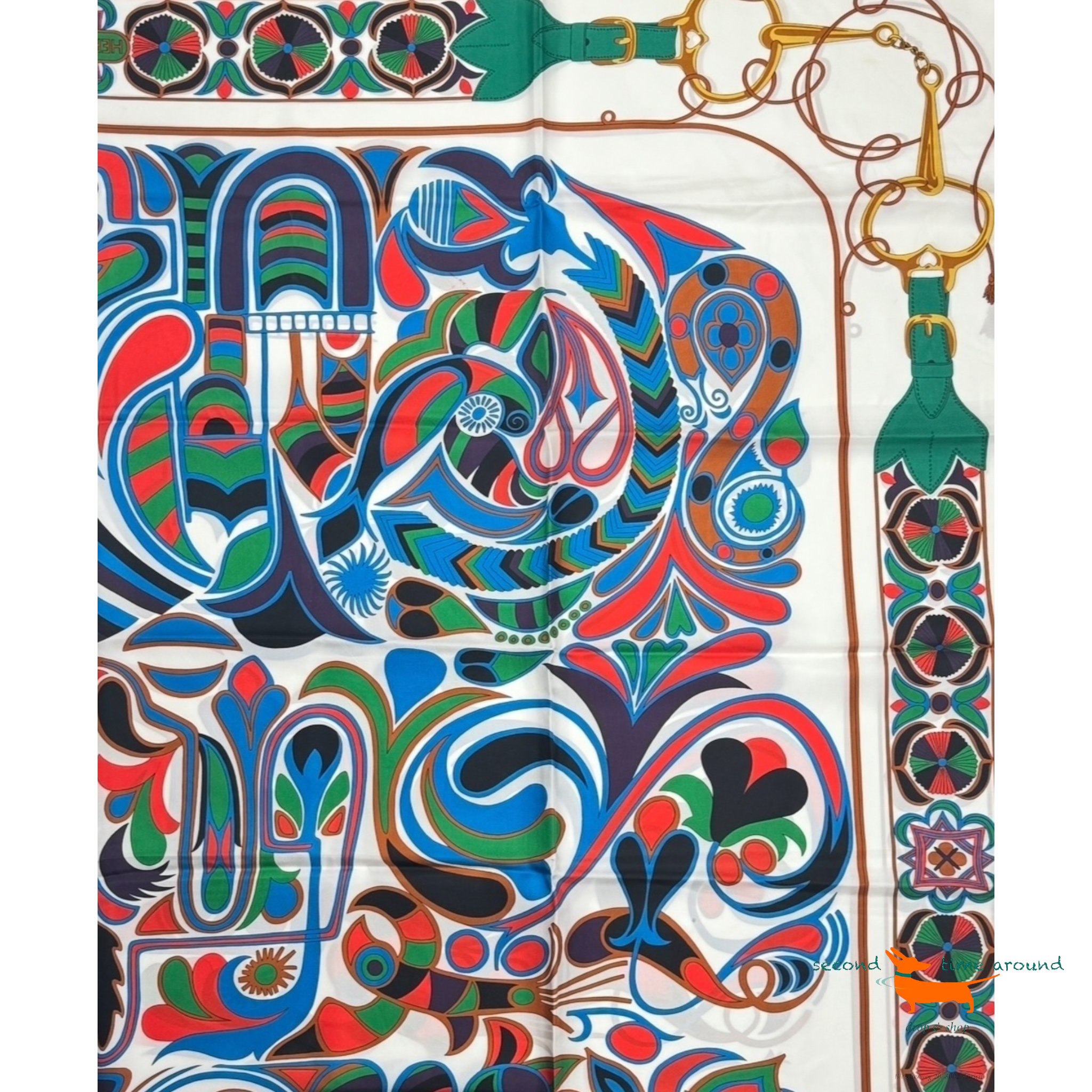 Hermes Blue Silk Twill  140x140 cm Flowers of South Africa Scarf