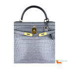Hermes Kelly II Retourne 32 Gris Paris Crocodile Bag
