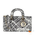 Christian Dior Dior Lady D-Joy Medium Black White Bag