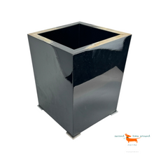 Arcahorn Black Enamel with Horn Waste Basket