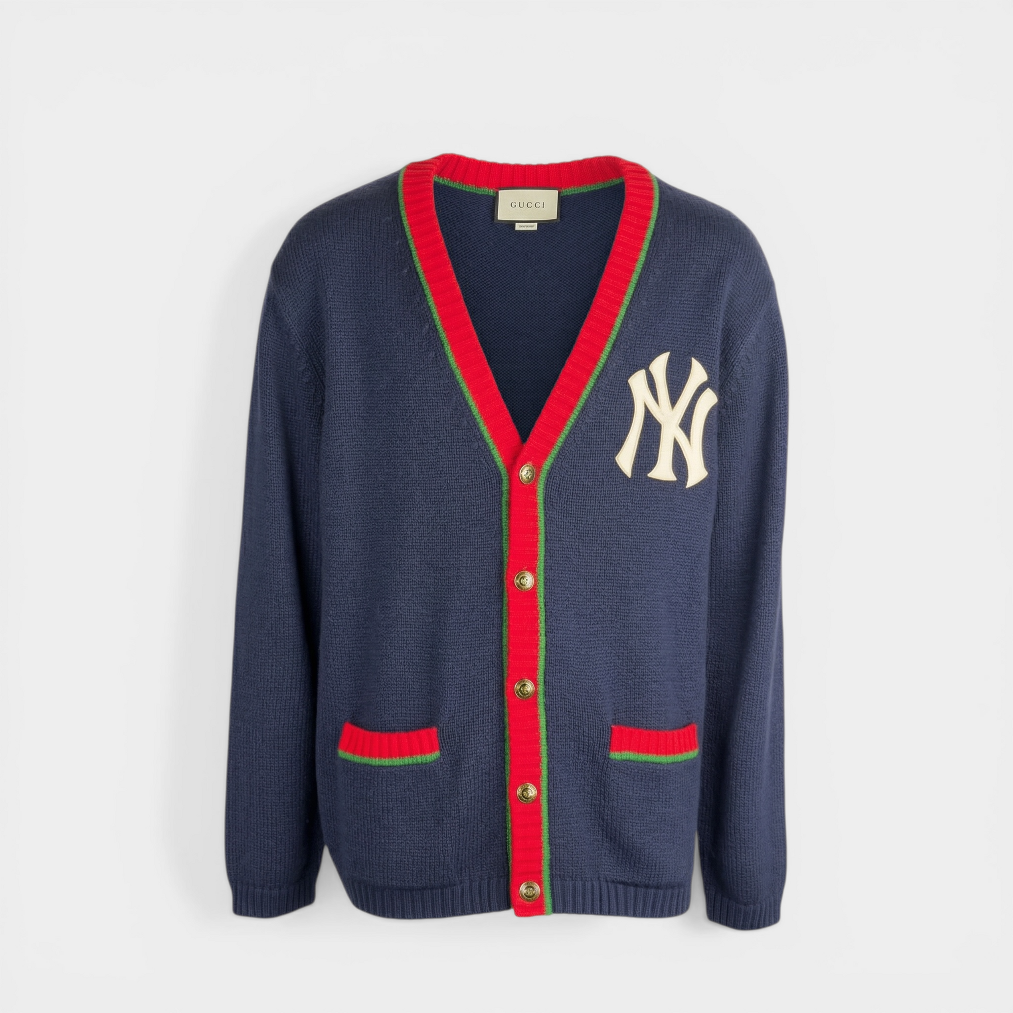 Gucci cardigan with NY Yankees patch