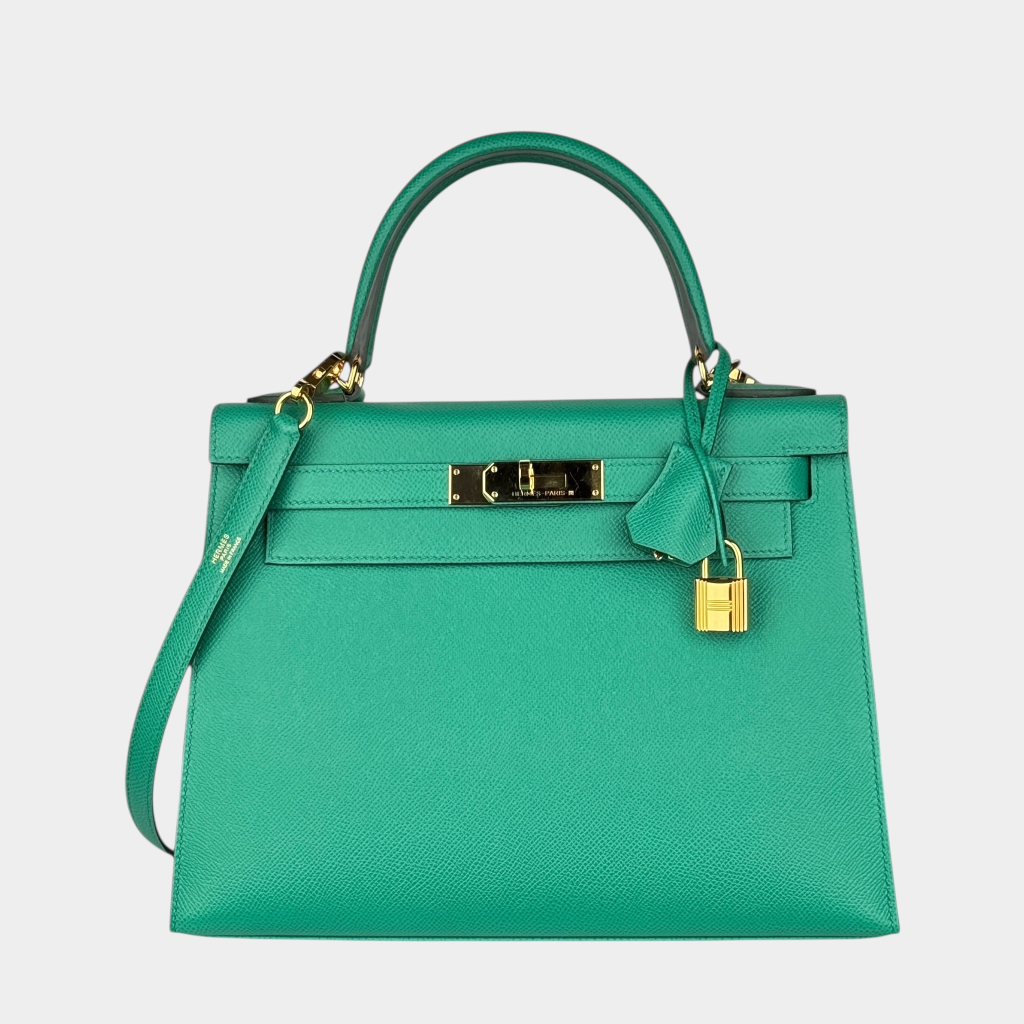 Hermes Kelly II Sellier 28 Epson Green Bag