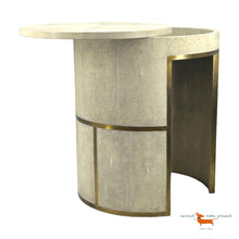 Side Table in Shagreen and Bronze-Patina Brass by R&Y Augousti