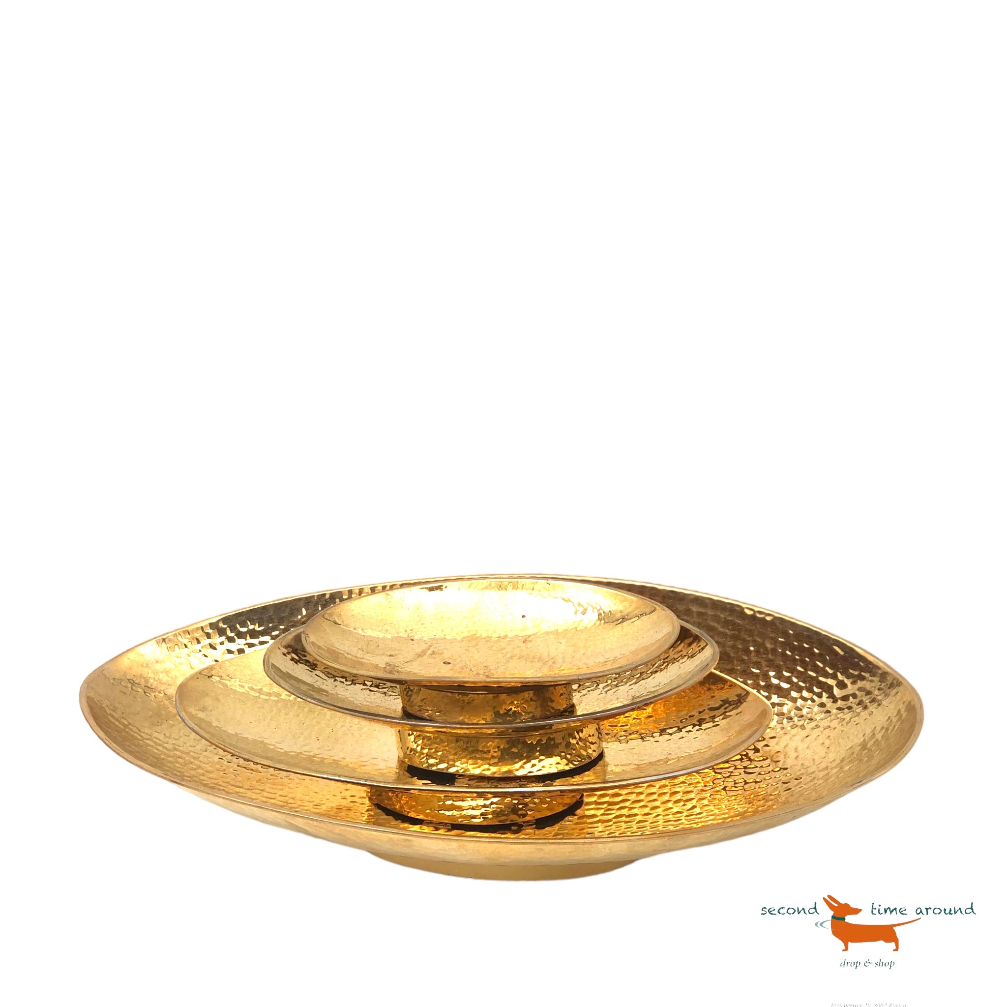 Set of 5 Hammered Gold Bowles, Handicraft Marrocco