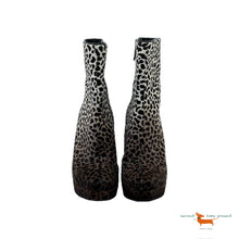 Gucci Leopard Pony Hair Platform Ankle Heel Boots