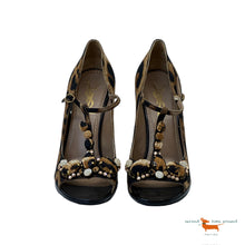 Saint Laurent Leopard Embroidered Sandal