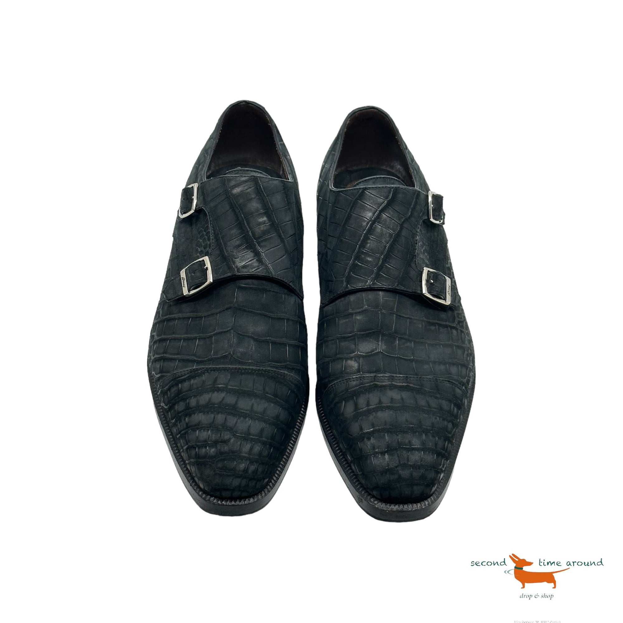 Brioni Crocodile Monkstrapes Shoes
