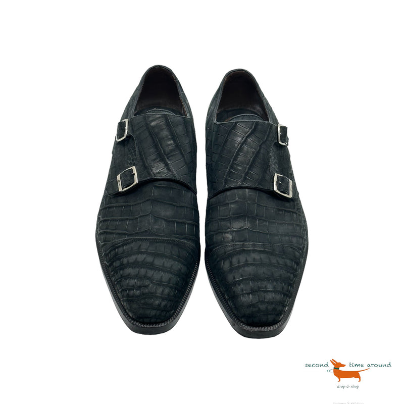 Brioni Crocodile Monkstrapes Shoes