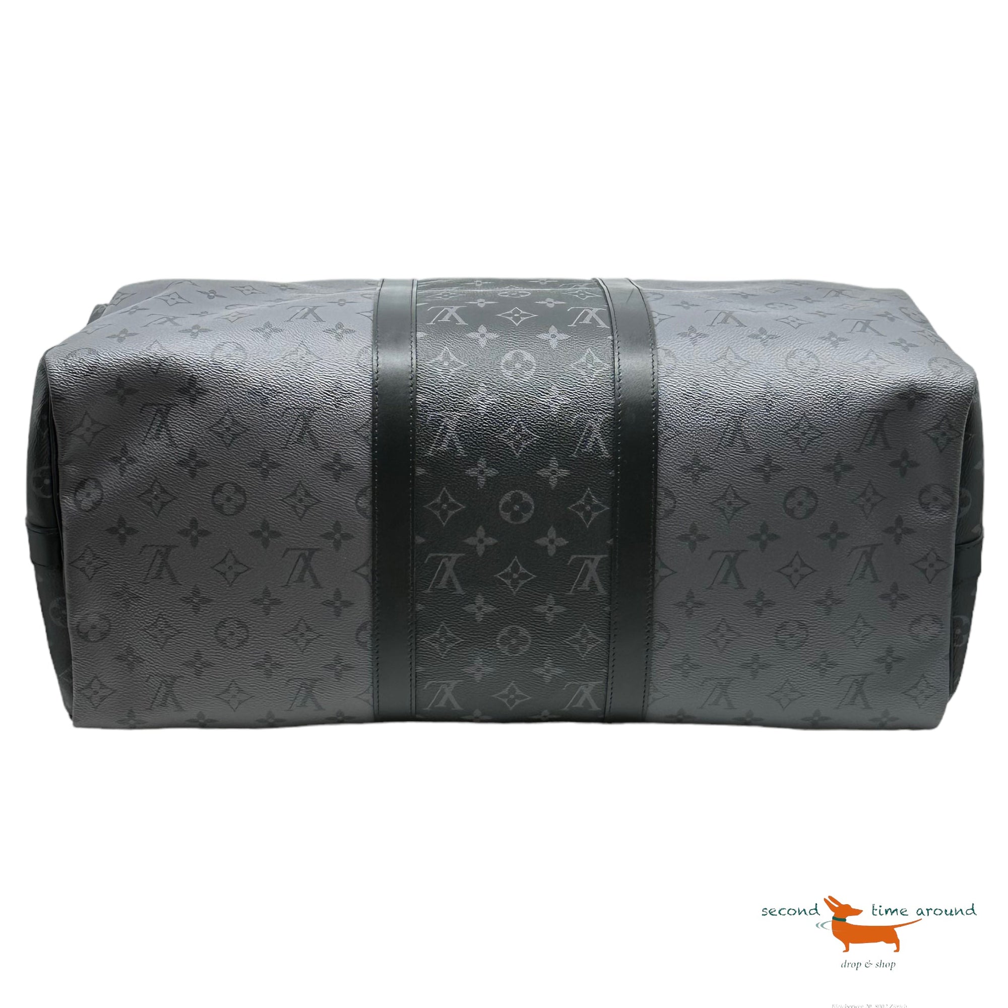 Louis Vuitton Keepall Bandouliere 50 Monogram Eclipse Black Boston Bag