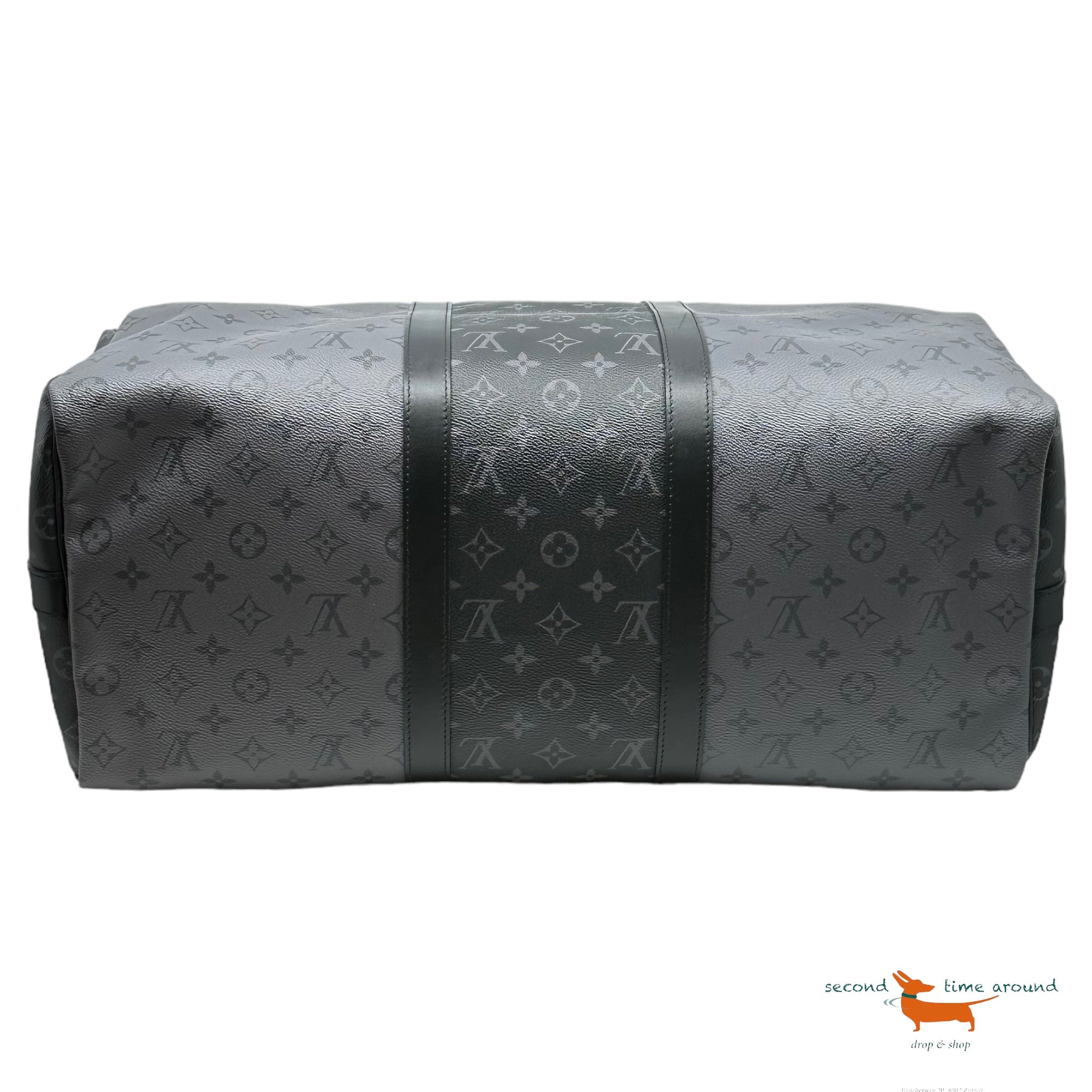 Louis Vuitton Keepall Bandouliere 50 Monogram Eclipse Black Boston Bag