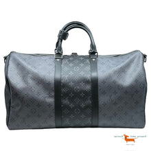 Louis Vuitton Keepall Bandouliere 50 Monogram Eclipse Black Boston Bag