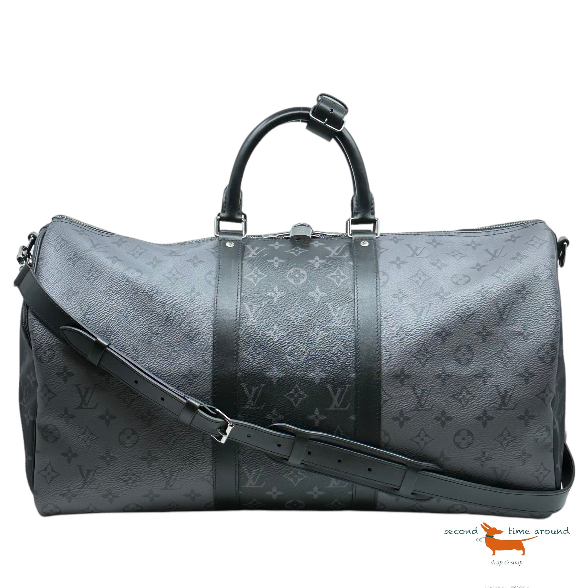 Louis Vuitton Keepall Bandouliere Bag Reverse Monogram Eclipse