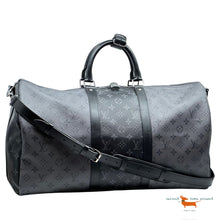 Louis Vuitton Keepall Bandouliere 50 Monogram Eclipse Black Boston Bag