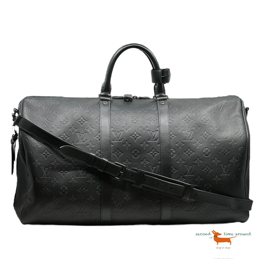 Louis Vuitton Monogram Shadow Keepall Bandouliere 50 Bag