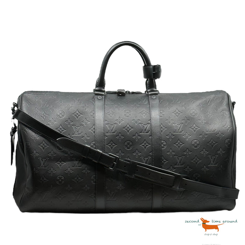 Louis Vuitton Monogram Shadow Keepall Bandouliere 50 Bag
