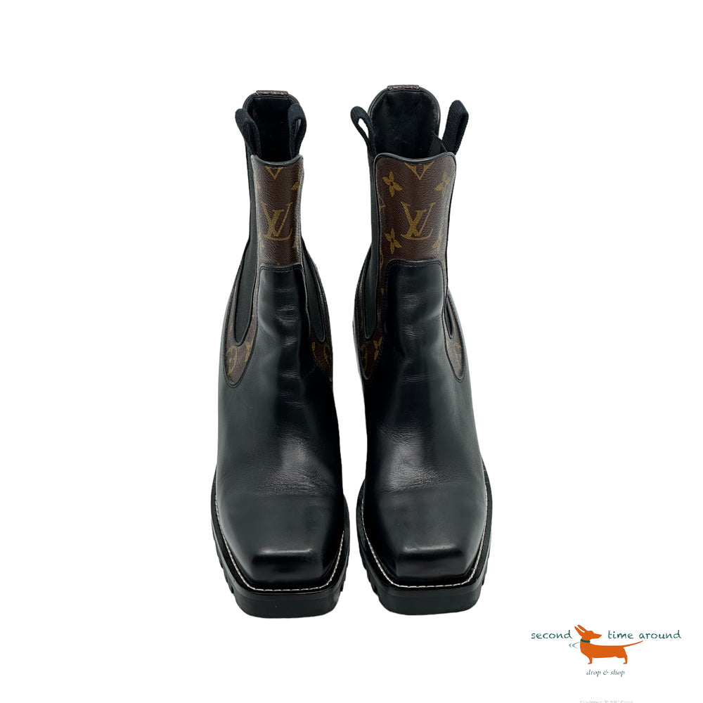 Louis Vuitton Black Square  Toe Boot