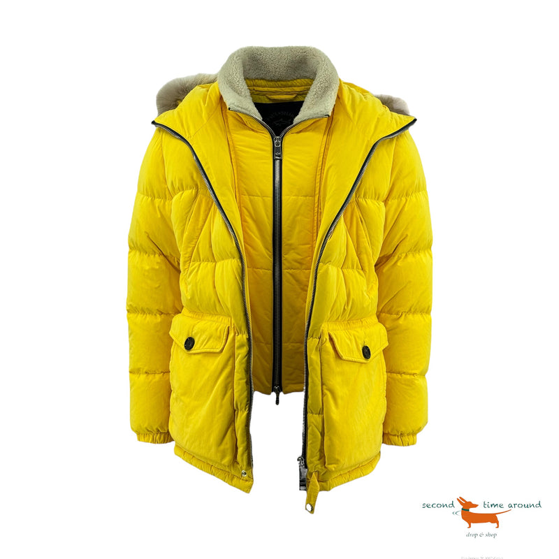 Paul&Shark Down Shearling Collar Bomber Jacket
