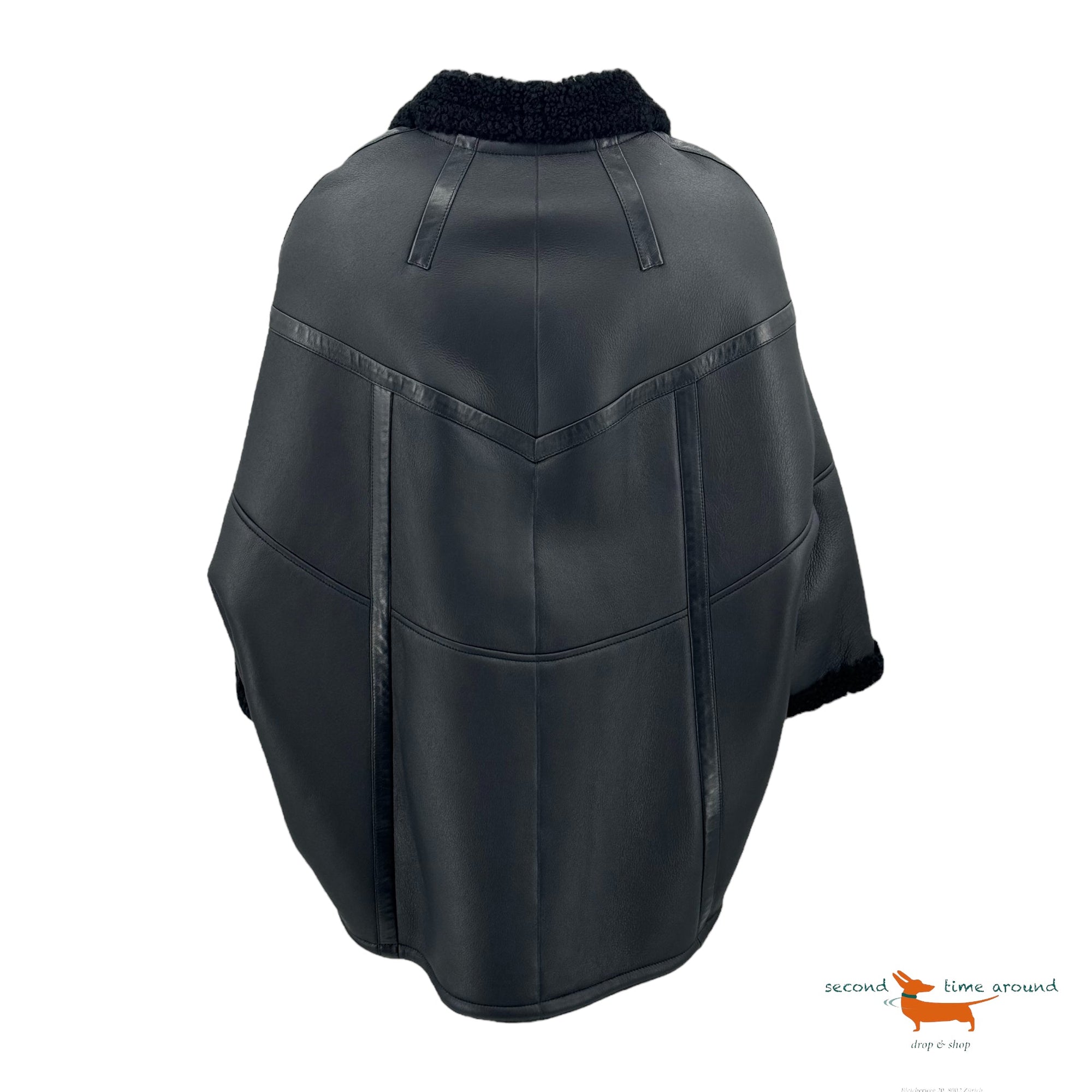 Saint Laurent Coccoon Shearling Cape