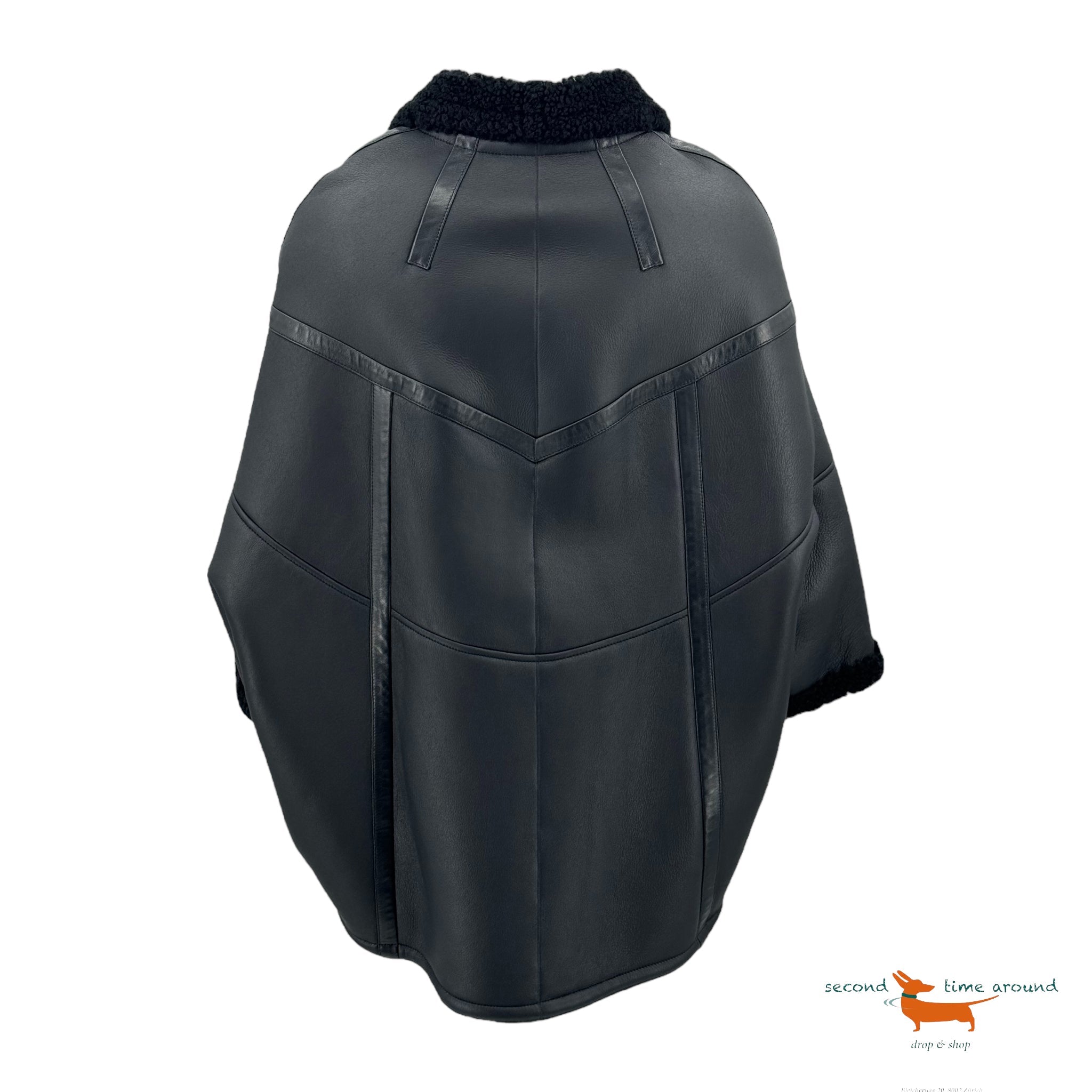 Saint Laurent Coccoon Shearling Cape