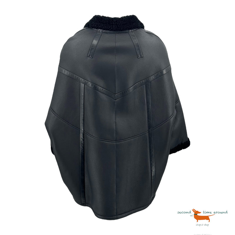 Saint Laurent Coccoon Shearling Cape