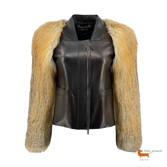 Gucci by Tom Ford Leather Jacket with Fox