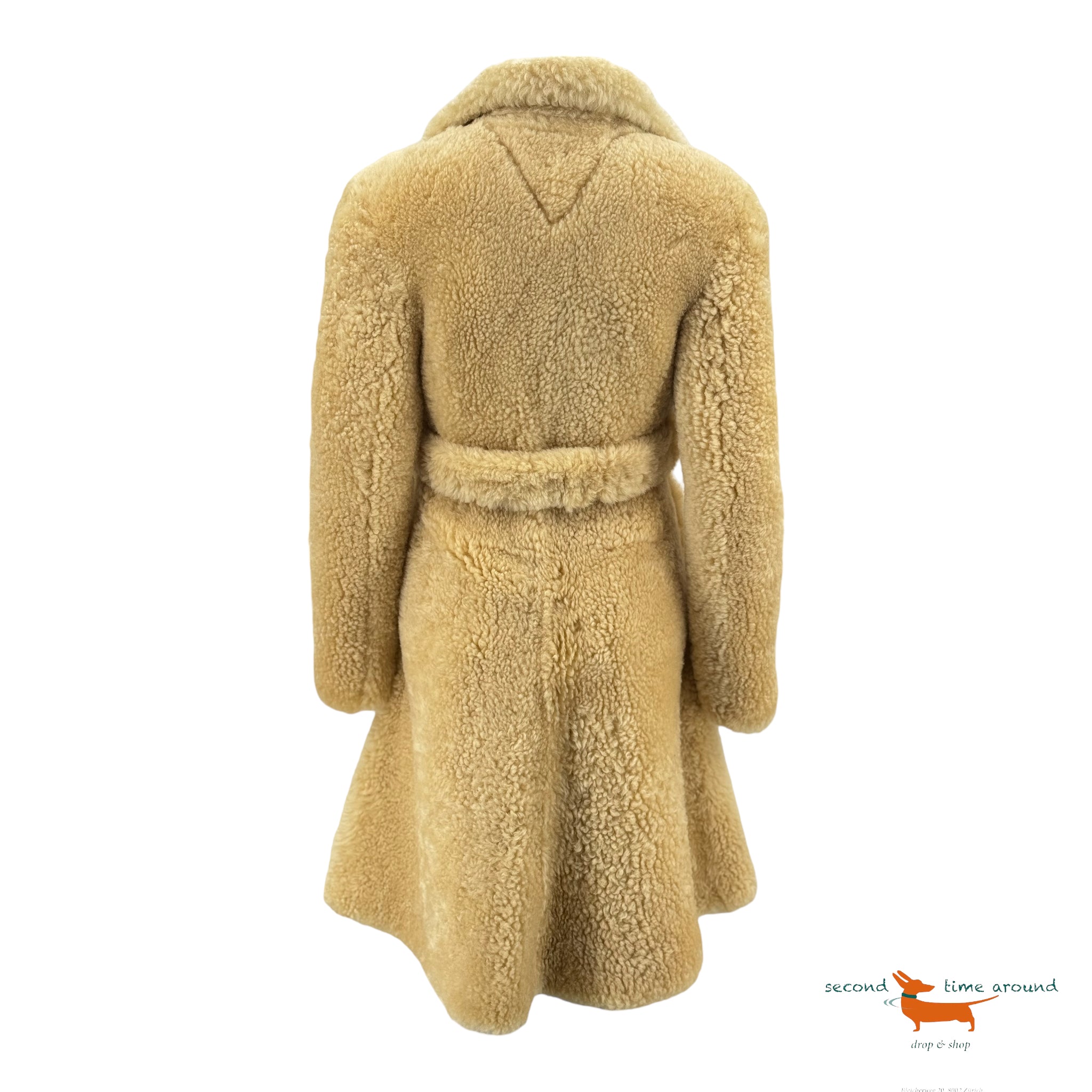 Bottega Veneta Teddy Shearling Coat with Belt