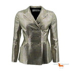 Christian Dior Metallic Herringbone Double Breasted Jacket