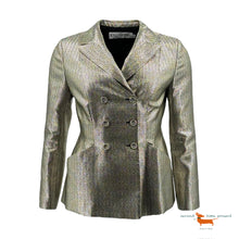 Christian Dior Metallic Herringbone Double Breasted Jacket