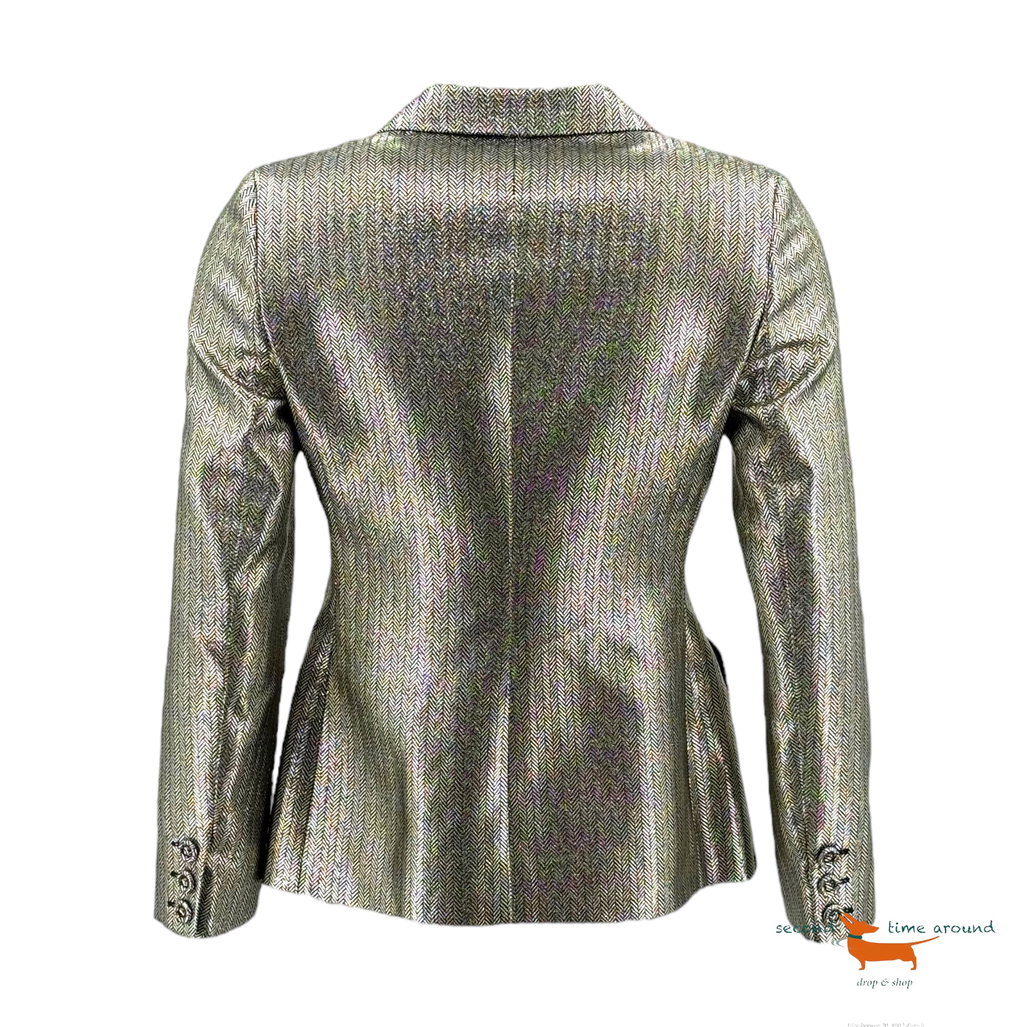 Christian Dior Metallic Herringbone Double Breasted Jacket
