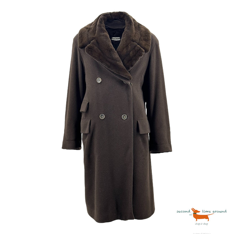 Jil Sander Cashmere Coat with removable Mink lining / collar