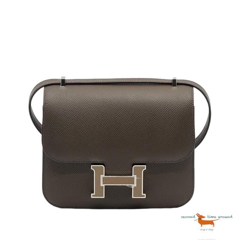 Hermes Constance III Mini Mirror Epsom Calfskin Ecorce/Étoupe Bag