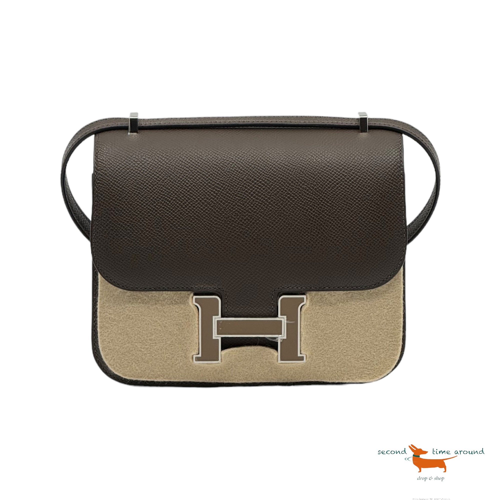 Hermes Constance III Mini Mirror Epsom Calfskin Ecorce/Étoupe Bag
