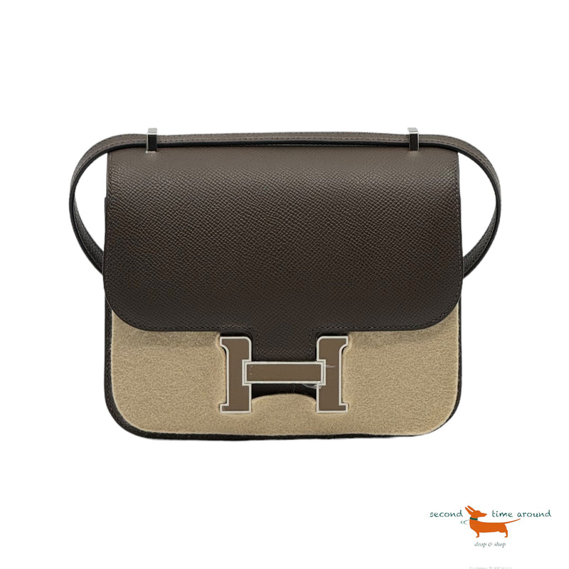 Hermes Constance III Mini Mirror Epsom Calfskin Ecorce/Étoupe Bag
