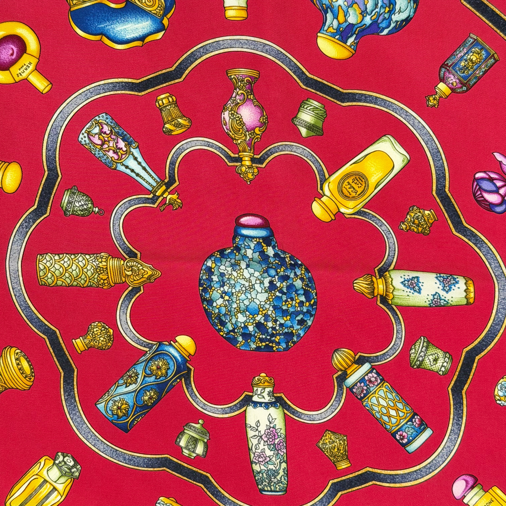 Hermes Scarf Qu'Importe Le Flacon Designed by Catherine Baschet