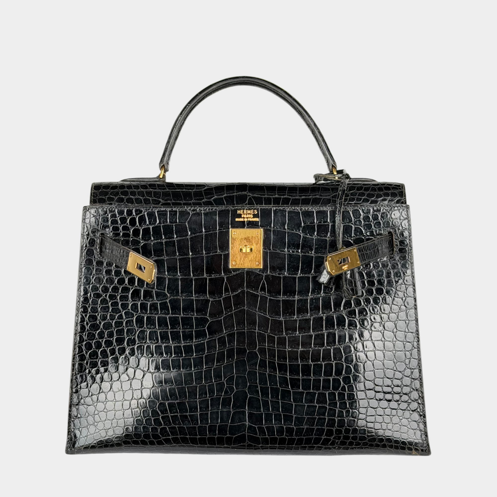Hermes Kelly 32 Crocodile Bag