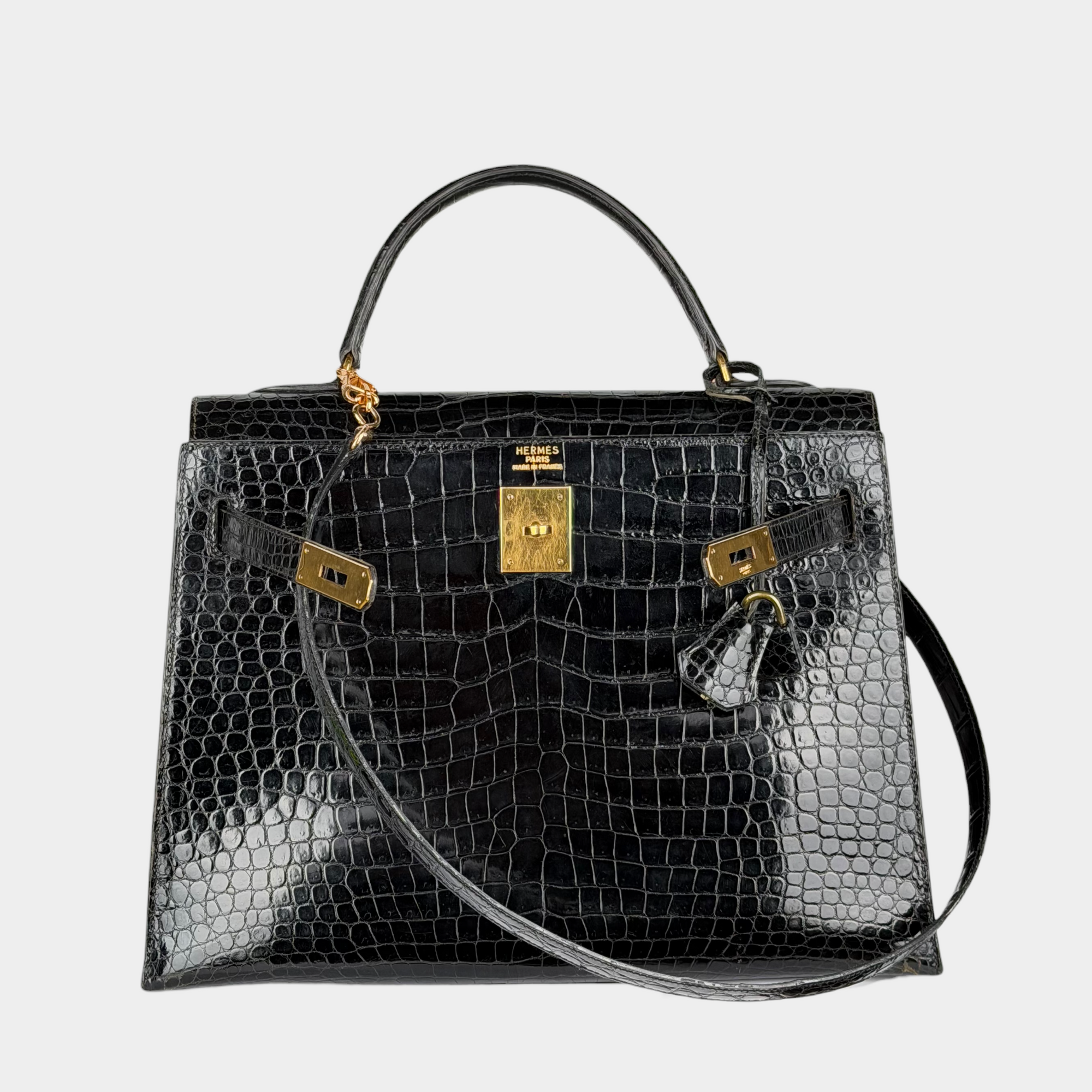 Hermes Kelly 32 Crocodile Bag