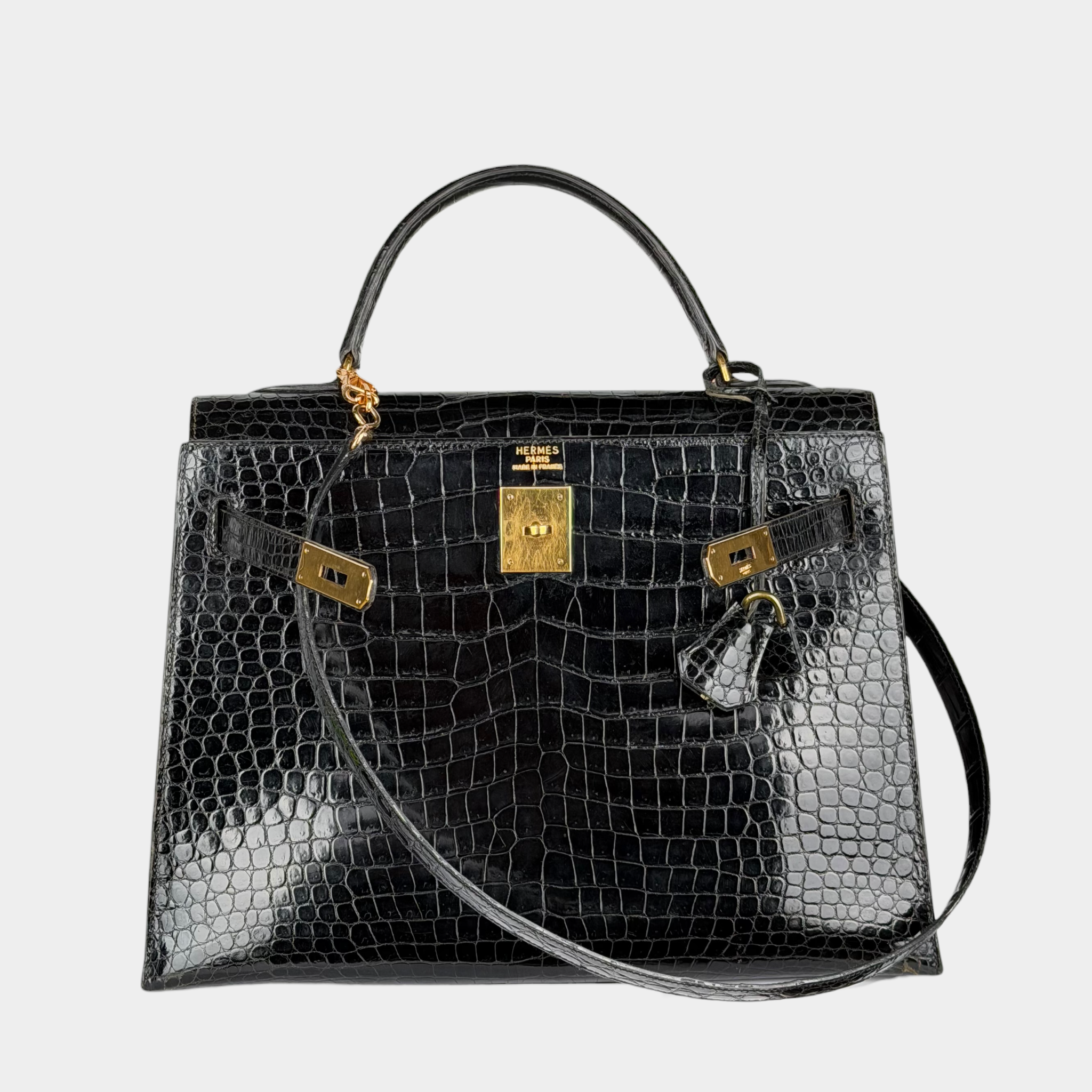Hermes Kelly 32 Crocodile Bag