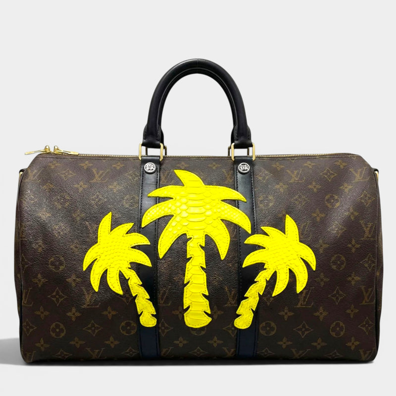 Monogrammed Weekender Bag With Palm Tree Accents