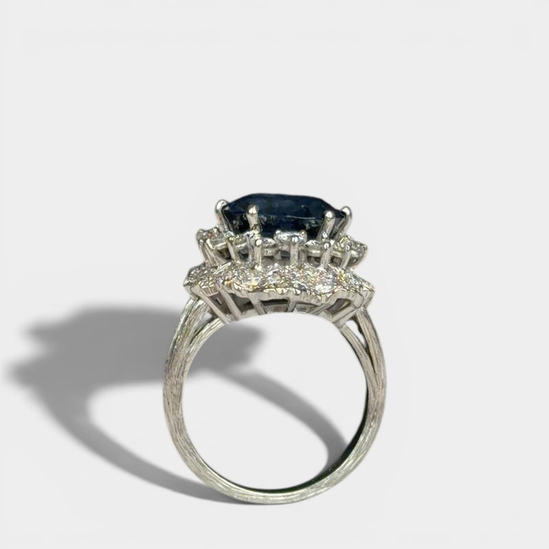 Vintage Sapphire and Diamond Engagement Ring