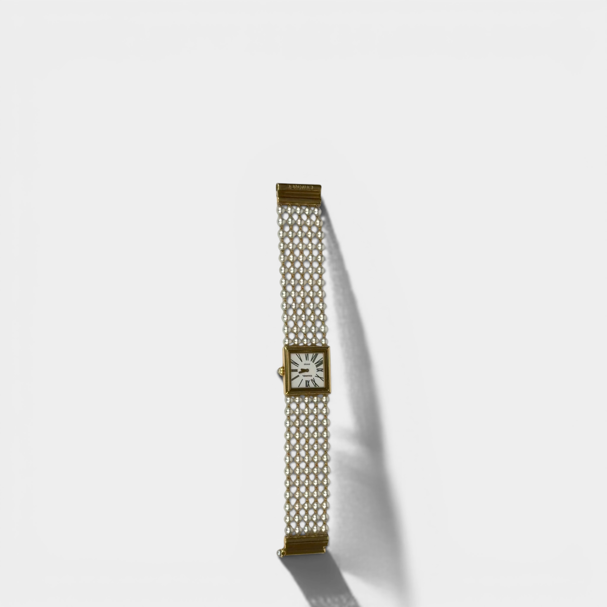Chanel Mademoiselle 18K Yellow Gold Pearls Watch