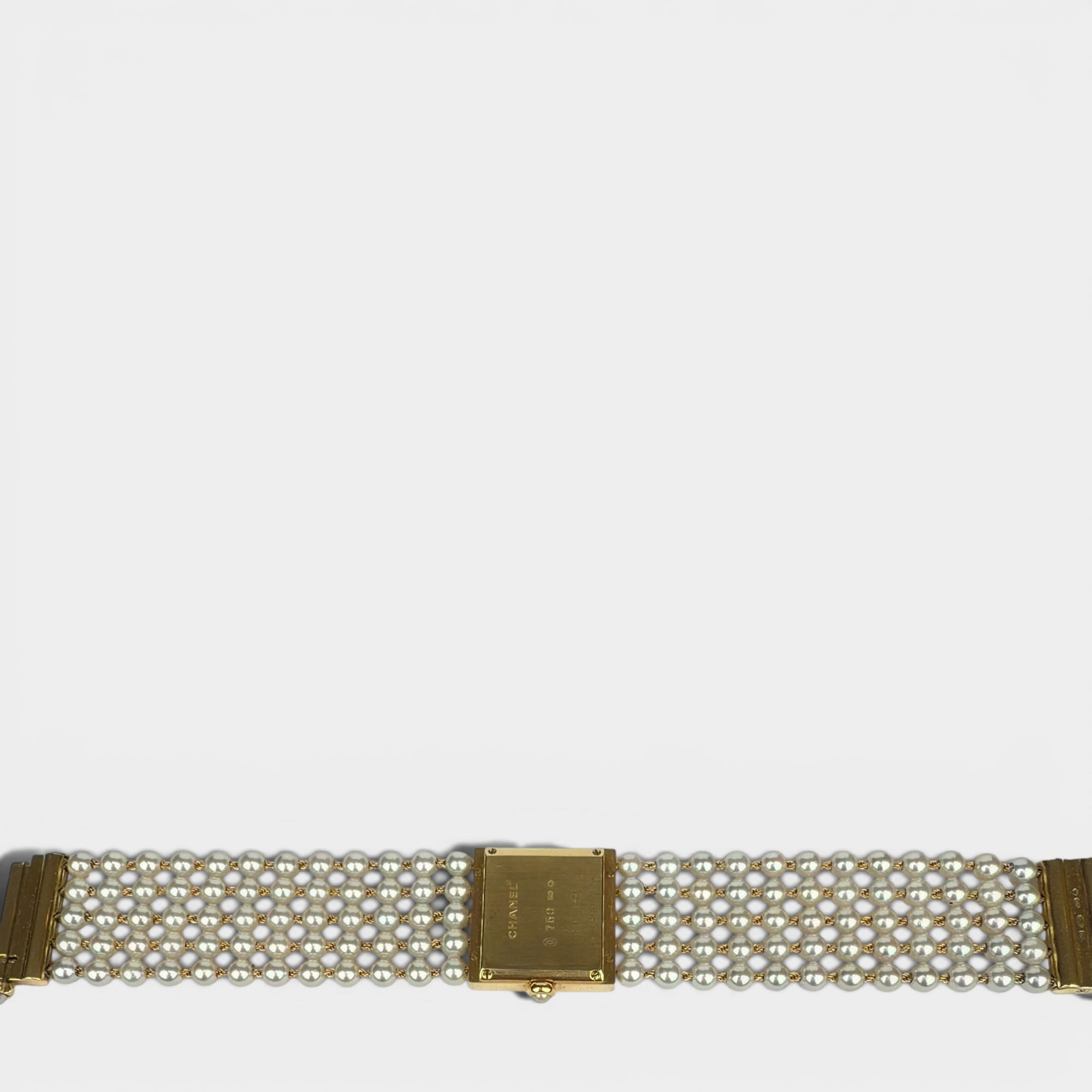 Chanel Mademoiselle 18K Yellow Gold Pearls Watch
