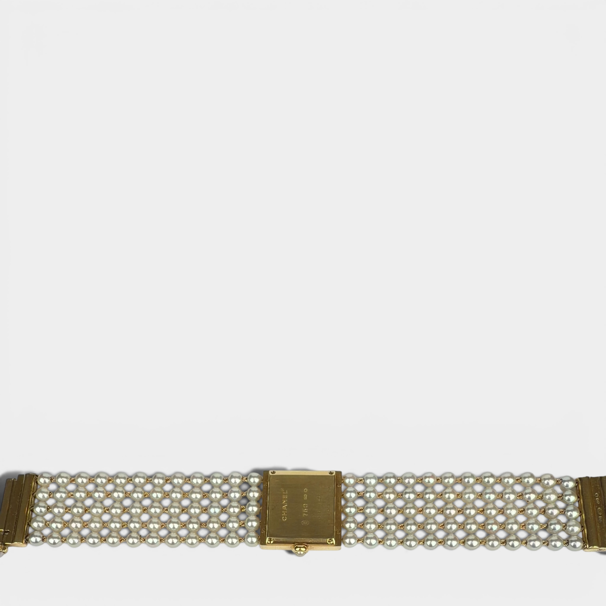 Chanel Mademoiselle 18K Yellow Gold Pearls Watch