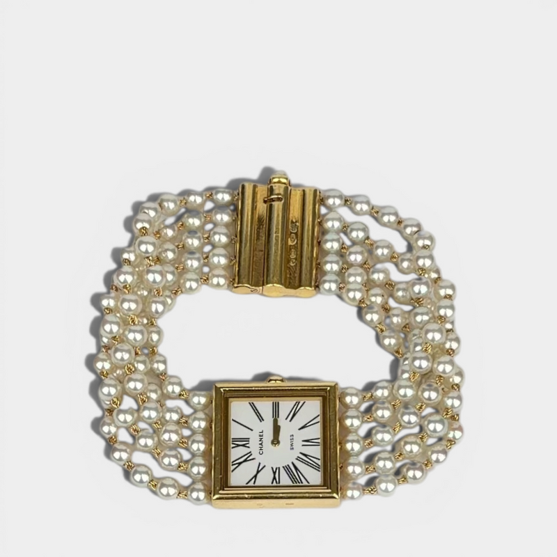 Chanel Mademoiselle18K Yellow Gold Pearls Watch