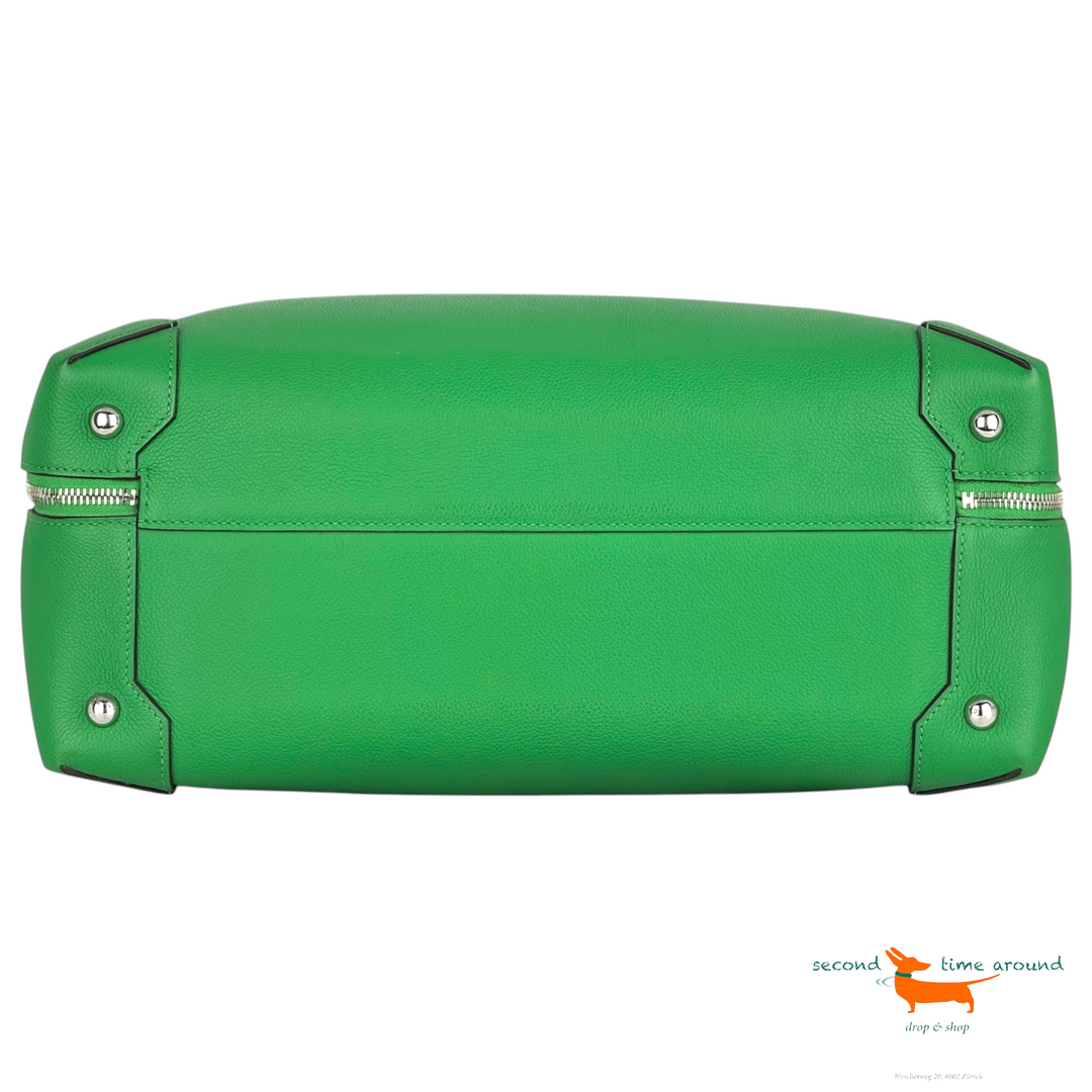 Hermes MaxiBox 37 Handbag Leather Bamboo Green Bag