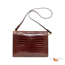 Hermes Faco" en crocodile porosus Brown Bag